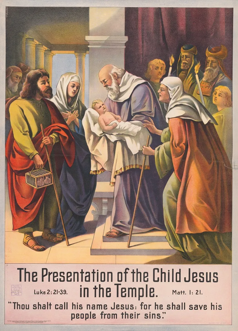 The Presentation Of The Child Jesus In The Temple 2 Wall Art by Stecher Litho. Co - High-Resolution Digital Print
