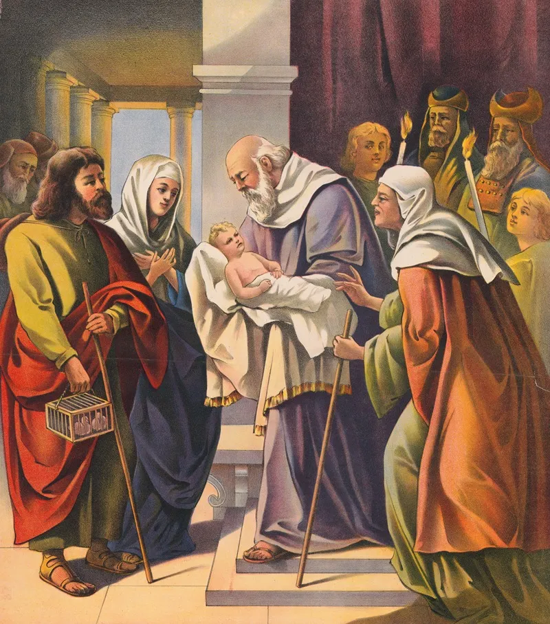 The Presentation Of The Child Jesus In The Temple Wall Art by Stecher Litho. Co - High-Resolution Digital Print