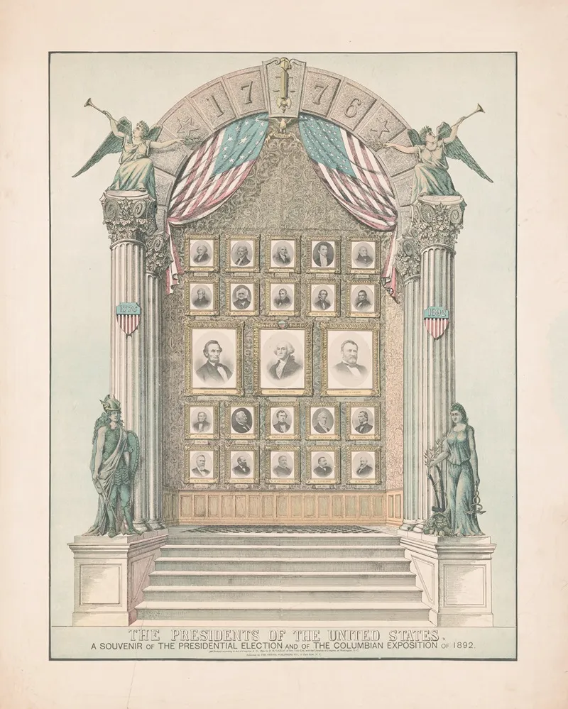 The Presidents Of The United States A Souvenir Of The Presidential Election And Of The Columbian Exposition Of 1892 Wall Art by Phoenix Publishing Co. - High-Resolution Digital Print
