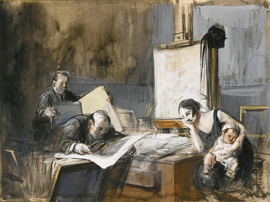 The Print Dealer by Jean-Louis Forain - High-Resolution Digital Print
