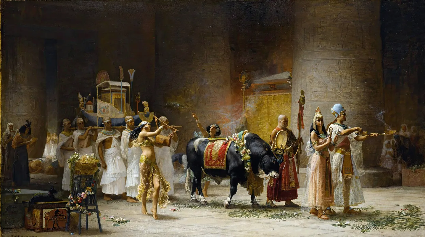 The Procession Of The Bull Apis Wall Art by Frederick Arthur Bridgman - High-Resolution Digital Print