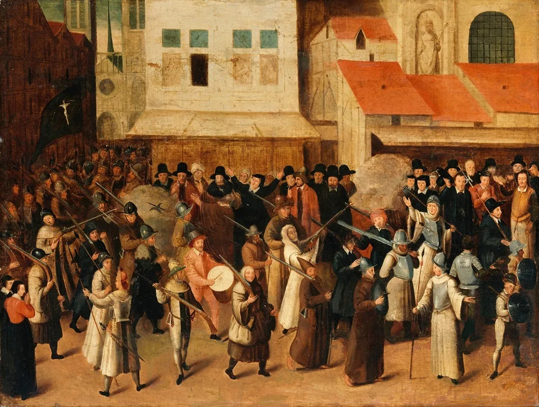 The Procession Of The League Wall Art by François Bunel the Younger - High-Resolution Digital Print