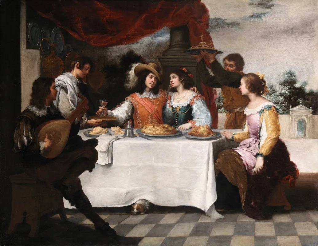 The Prodigal Son Feasting Wall Art by Bartolomé Estebán Murillo - High-Resolution Digital Print