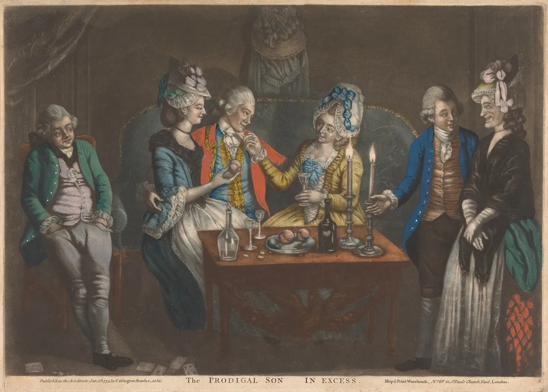 The Prodigal Son In Excess Wall Art by John Raphael Smith - High-Resolution Digital Print