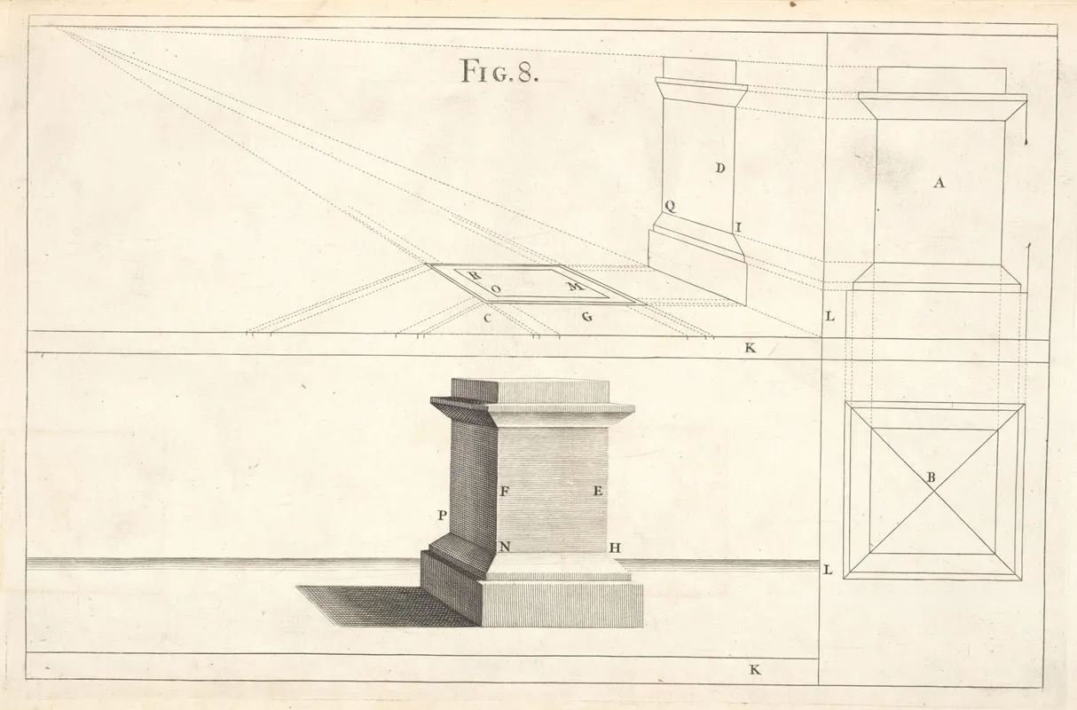The Projection Of A Pedestal In Perspective Wall Art by Andrea Pozzo - High-Resolution Digital Print