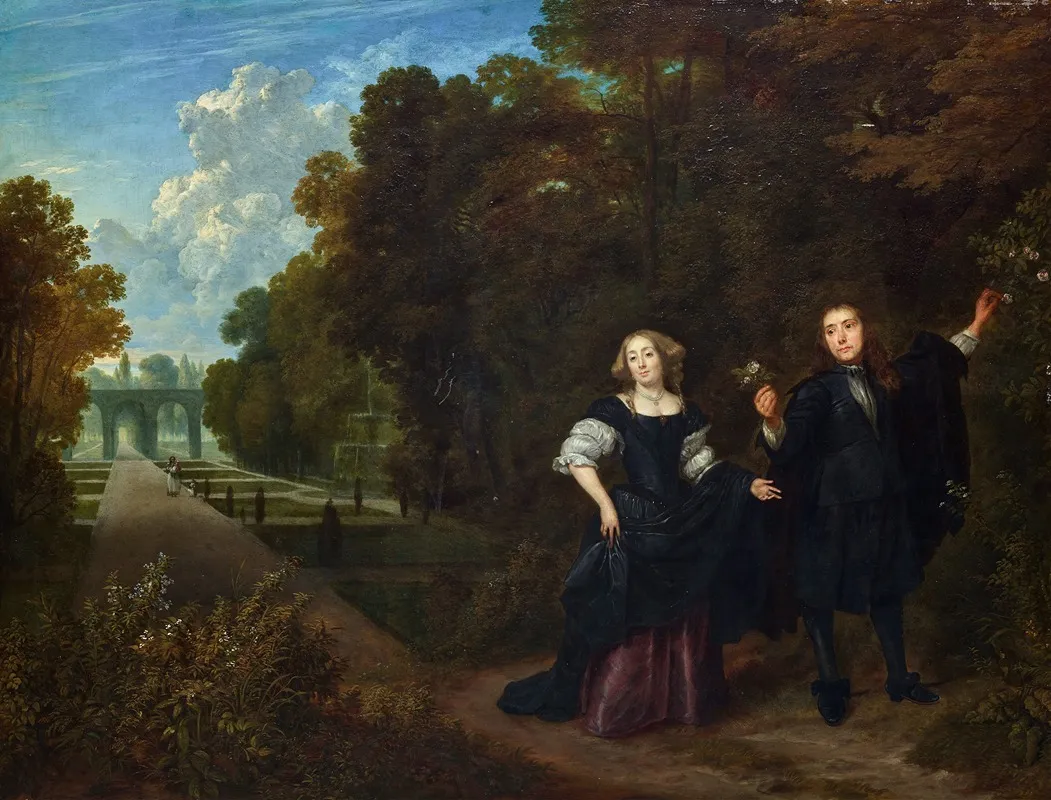 The Promenade Wall Art by Gonzales Coques - High-Resolution Digital Print