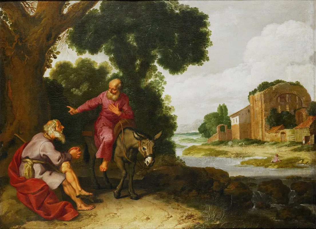 The Prophet Of Bethel Meets The Man Of God From Judah Wall Art by Lambert Jacobsz - High-Resolution Digital Print