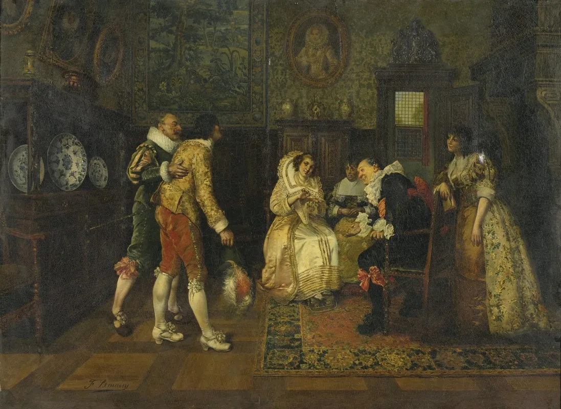 The Prospective Suitor Wall Art by François Brunery - High-Resolution Digital Print