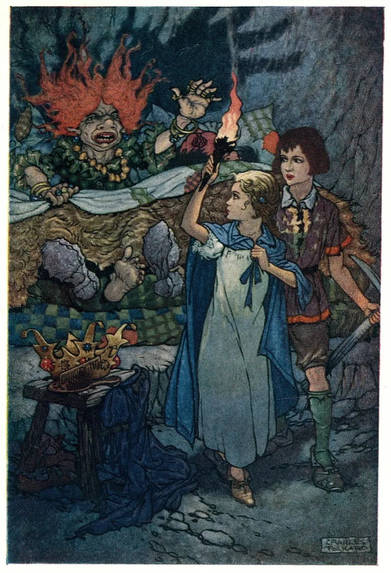The Queen Gave A Growl And Sat Up In Bed Wall Art by Charles Folkard - High-Resolution Digital Print