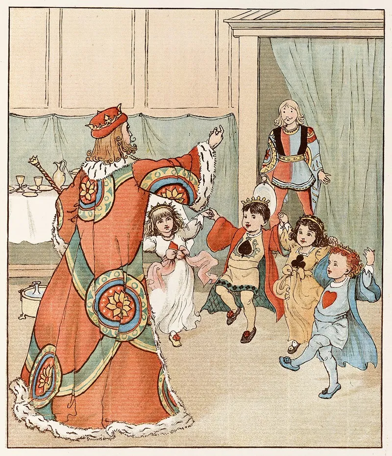 The Queen Of Hearts Pl 6 Wall Art by Randolph Caldecott - High-Resolution Digital Print