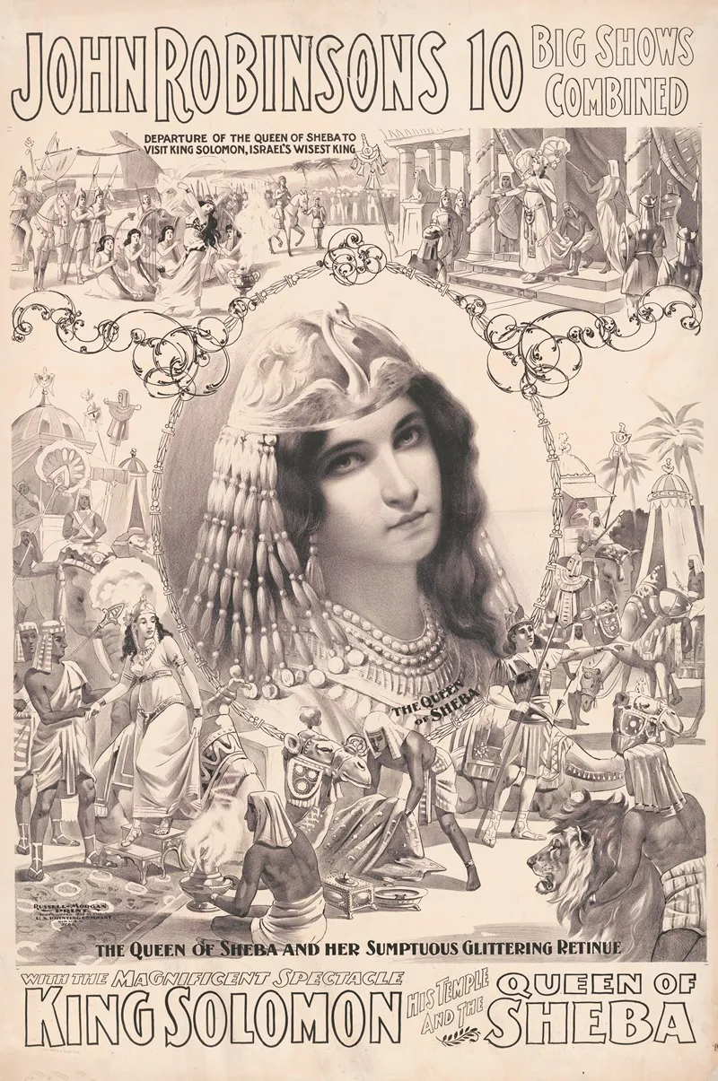 The Queen Of Sheba And Her Sumptous Glittering Retinue With The Magnificient Spectacle King Solomon Wall Art by Russell, Morgan &amp; Co. - High-Resolution Digital Print