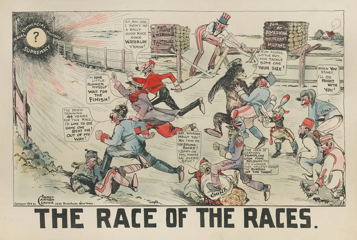 The Race Of The Races Wall Art by Carey Cartoon Service - High-Resolution Digital Print