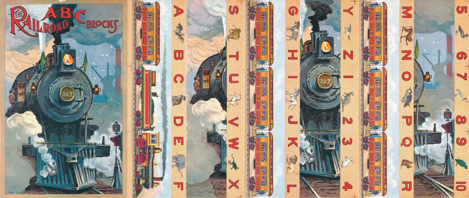 The Railroad A B C Blocks Wall Art by McLoughlin Bros - High-Resolution Digital Print