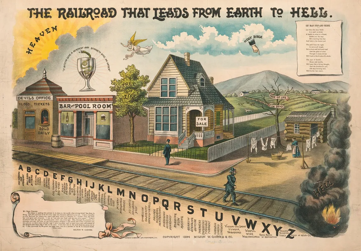 The Railroad That Leads From Earth To Hell Wall Art by Andrew B. Graham, Lith. - High-Resolution Digital Print