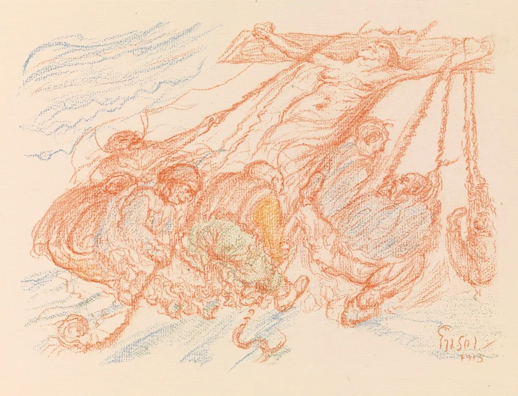 The Raising Of The Cross 4 Wall Art by James Ensor - High-Resolution Digital Print
