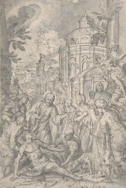 The Raising Of The Youth Of Naim Wall Art by Georg Pecham - High-Resolution Digital Print