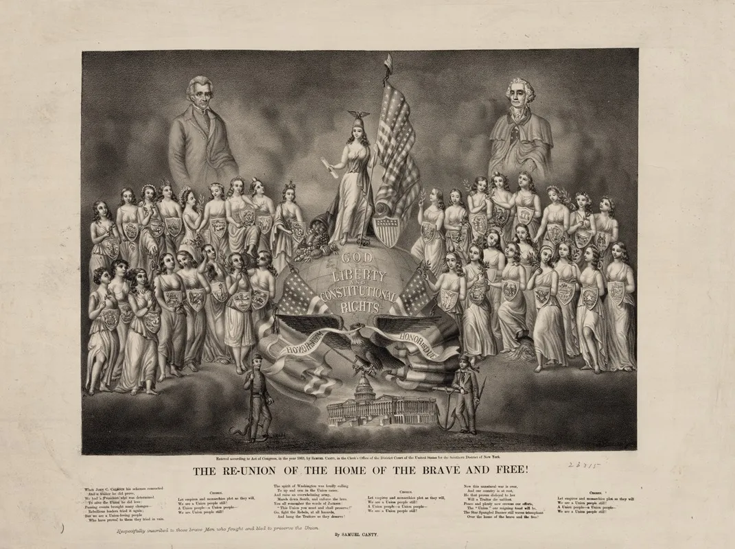 The Re Union Of The Home Of The Brave And Free Wall Art by Samuel Canty - High-Resolution Digital Print