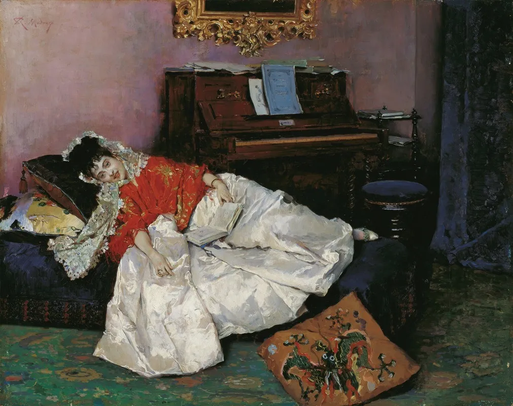 The Reading Aline Masson Wall Art by Raimundo de Madrazo y Garreta - High-Resolution Digital Print