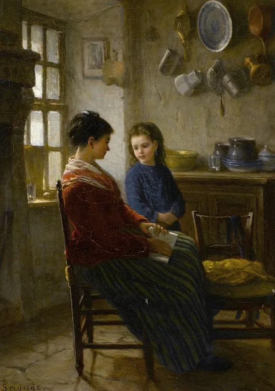 The Reading Lesson 3 Wall Art by Paul Seignac - High-Resolution Digital Print