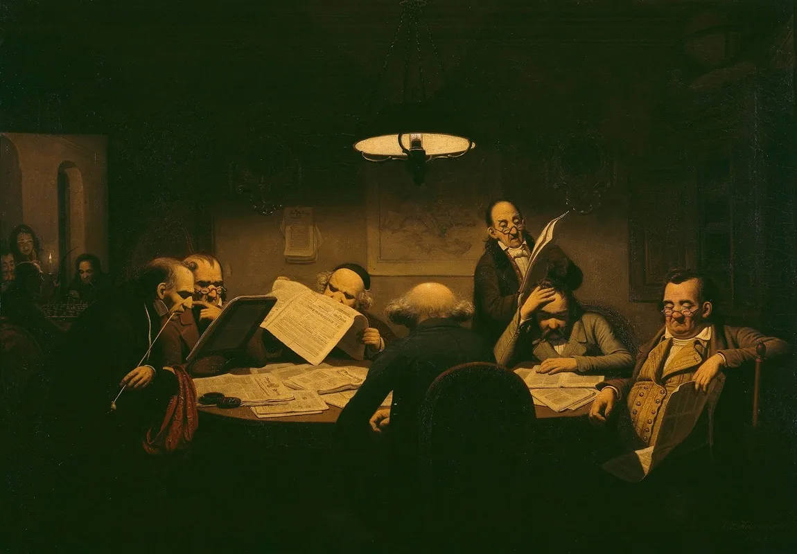 The Reading Room Wall Art by Johann Peter Hasenclever - High-Resolution Digital Print