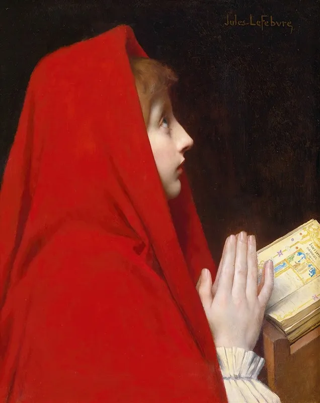 The Red Cloak Wall Art by Jules Joseph Lefebvre - High-Resolution Digital Print