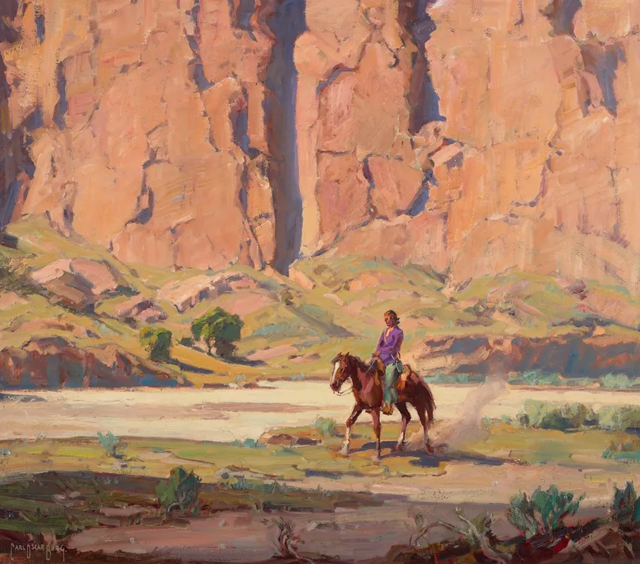 The Red Rock Wall Wall Art by Carl Oscar Borg - High-Resolution Digital Print