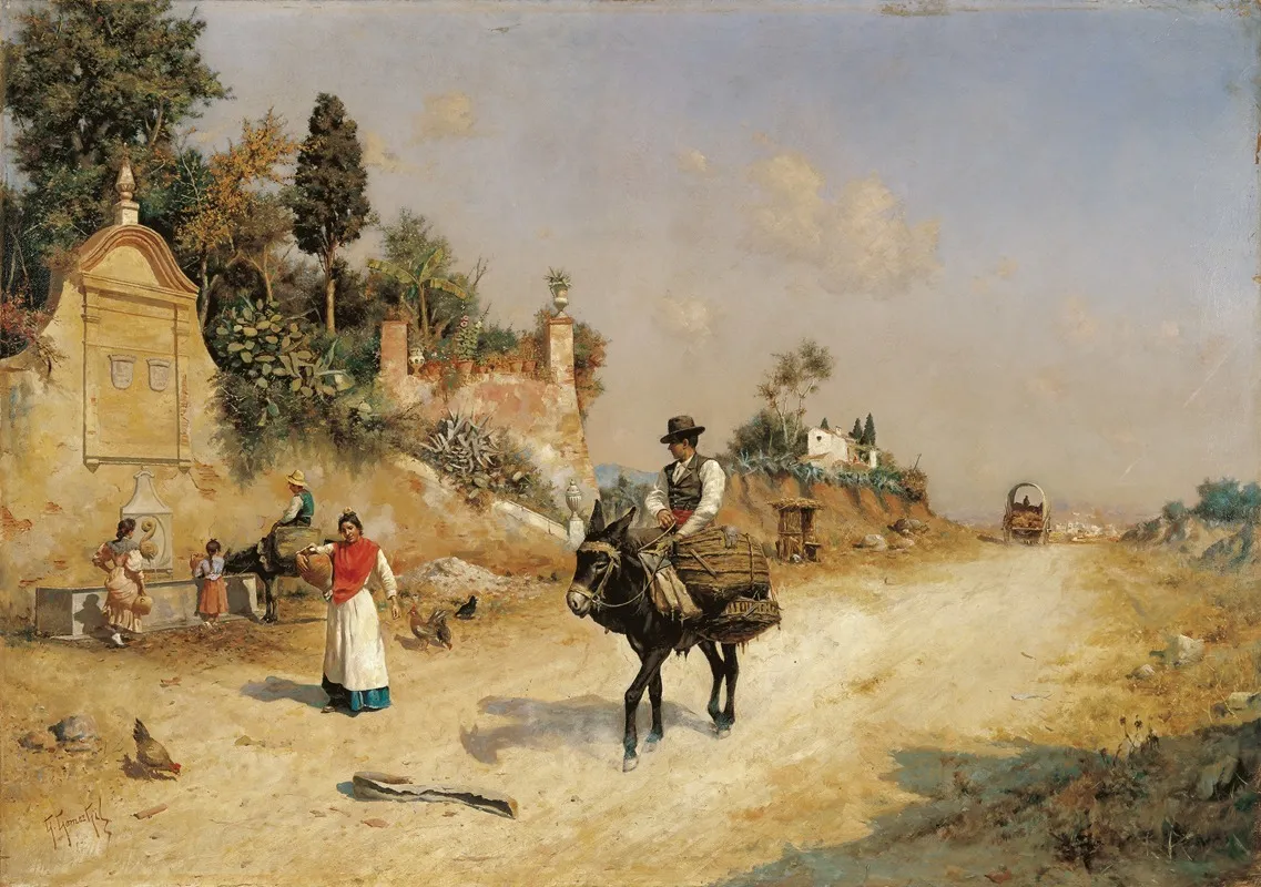 The Reding Fountain By The Fountain Wall Art by Guillermo Gómez Gil - High-Resolution Digital Print