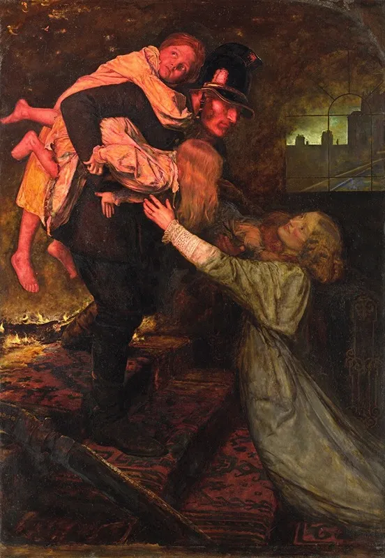 The Rescue Wall Art by Sir John Everett Millais - High-Resolution Digital Print