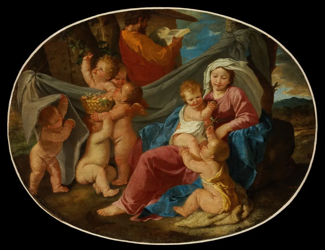The Rest On The Flight Into Egypt 12 Wall Art by Nicolas Poussin - High-Resolution Digital Print