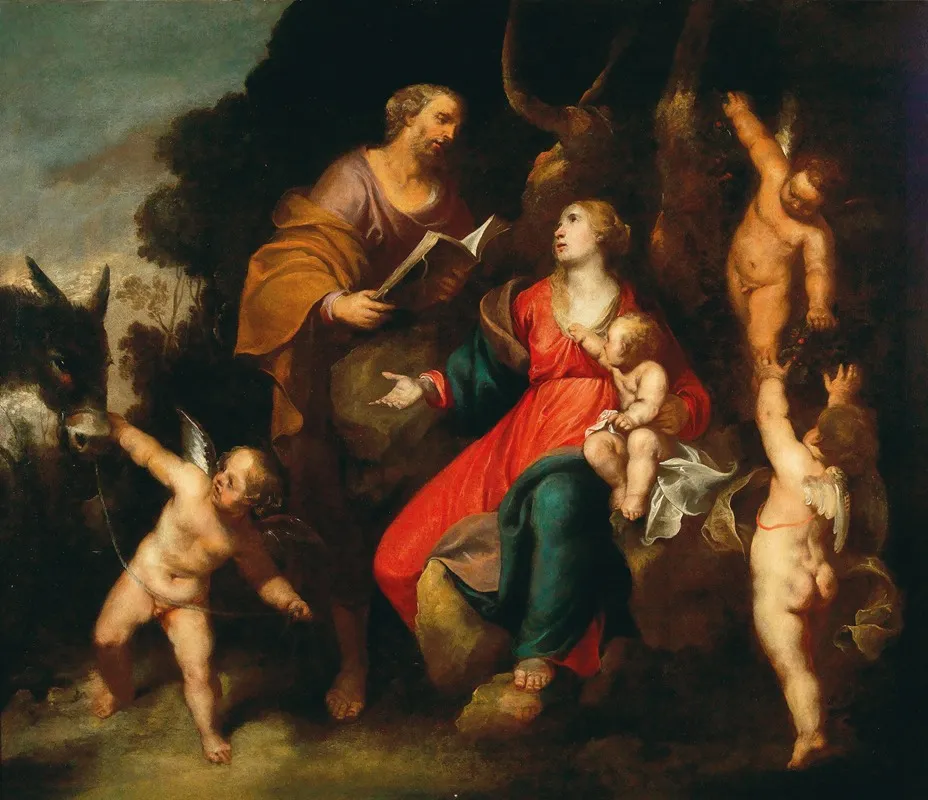 The Rest On The Flight Into Egypt 15 Wall Art by Anton Maria Vassallo - High-Resolution Digital Print