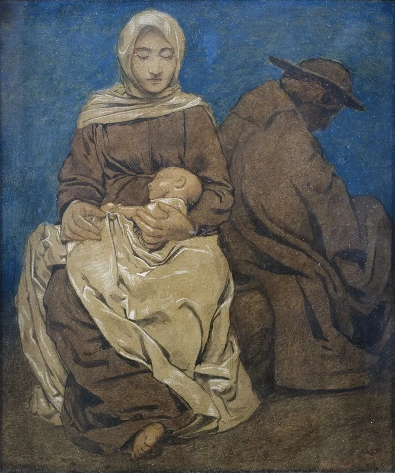 The Rest On The Flight Into Egypt 35 Wall Art by Hans Thoma - High-Resolution Digital Print