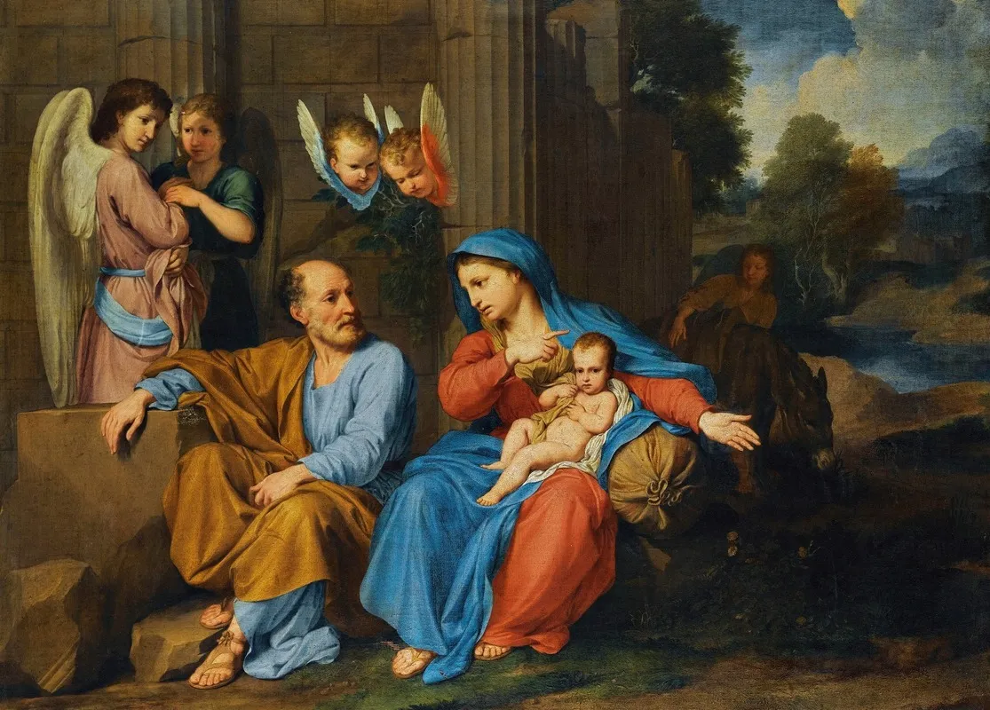 The Rest On The Flight Into Egypt 8 Wall Art by Reynaud Levieux - High-Resolution Digital Print
