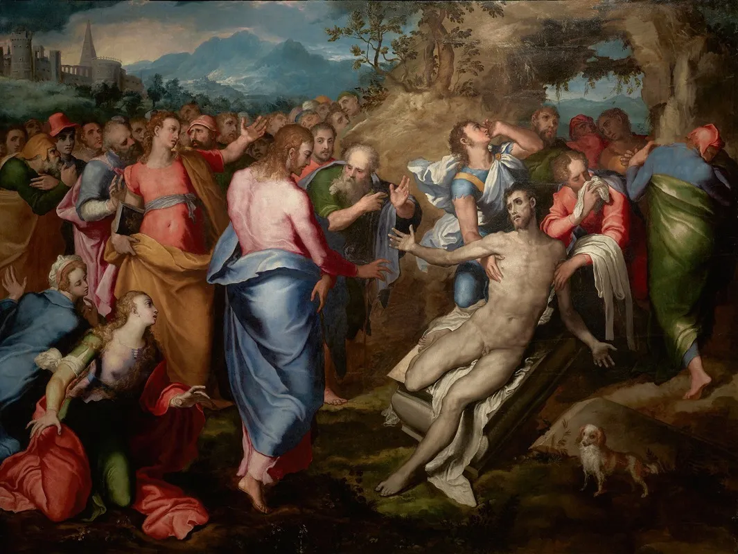 The Resurrection Of Lazarus Wall Art by Marco Pino - High-Resolution Digital Print