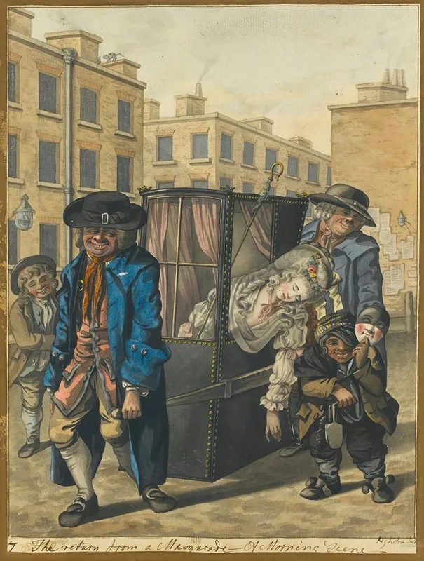 The Return From The Masquerade A Morning Scene Wall Art by Robert Dighton - High-Resolution Digital Print