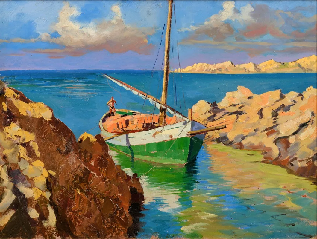 The Return Of The Fishing Boat 2 Wall Art by Llewelyn Lloyd - High-Resolution Digital Print