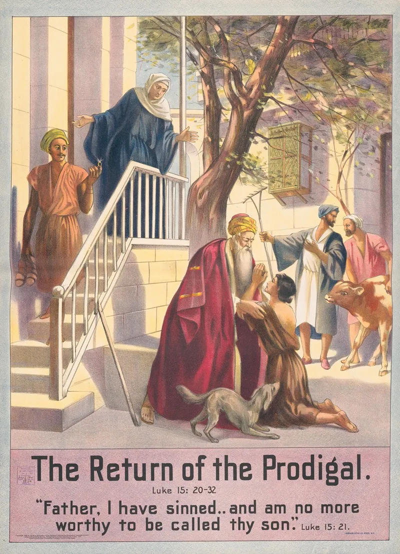 The Return Of The Prodigal 2 Wall Art by Stecher Litho. Co - High-Resolution Digital Print