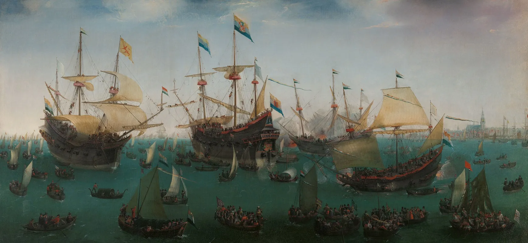 The Return To Amsterdam Of The Second Expedition To The East Indies Wall Art by Hendrik Cornelisz. Vroom - High-Resolution Digital Print