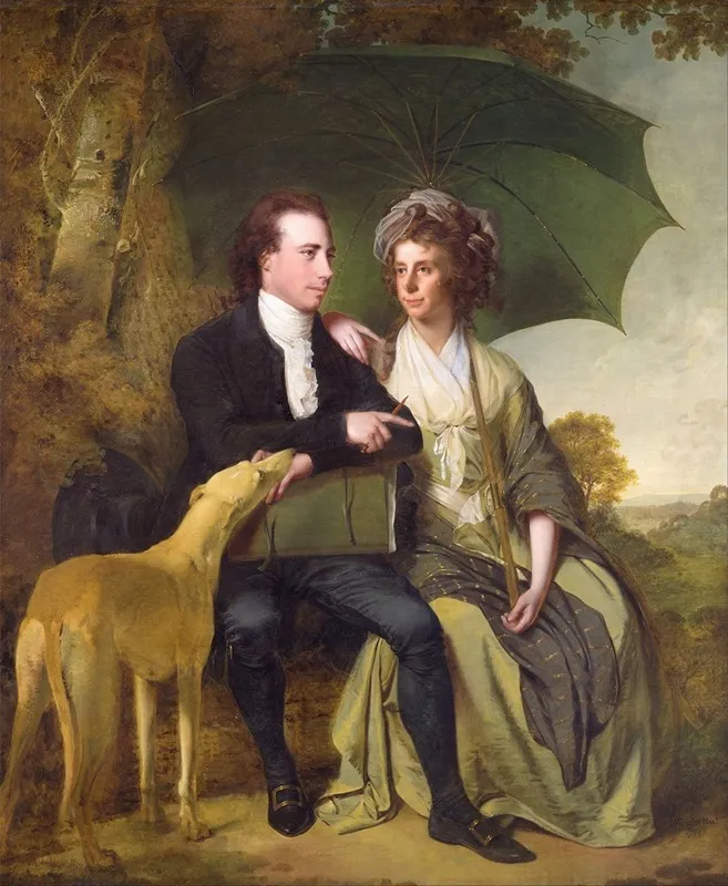 The Rev And Mrs Thomas Gisborne Of Yoxhall Lodge Leicestershire Wall Art by Joseph Wright of Derby - High-Resolution Digital Print