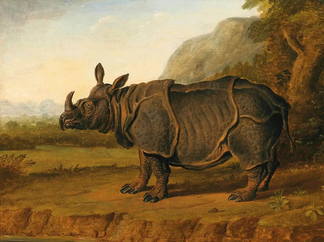The Rhinoceros Clara Wall Art by Follower of Jean-Baptiste Oudry - High-Resolution Digital Print