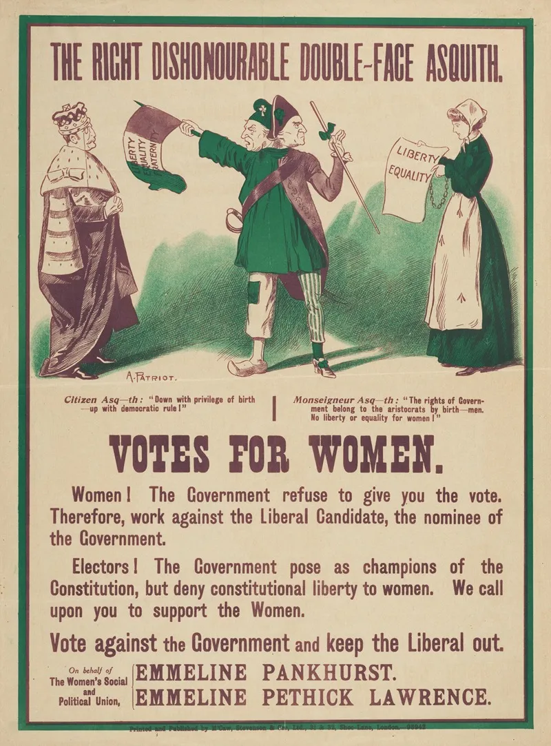 The Right Dishonorable Double Face Asquith Votes For Women