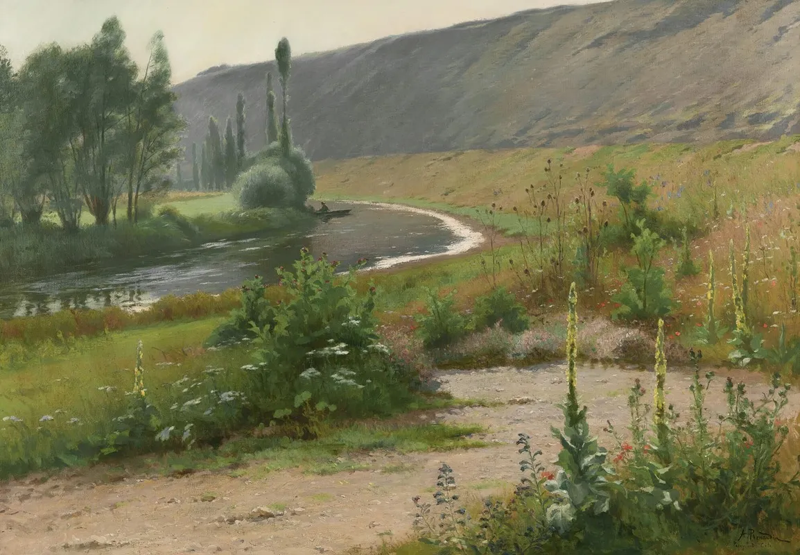 The River At Pagny La Blanche Cote Wall Art by Alfred Renaudin - High-Resolution Digital Print