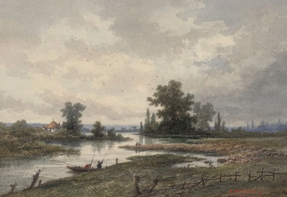The River Lys Near Ghent Wall Art by Emile Puttaert - High-Resolution Digital Print