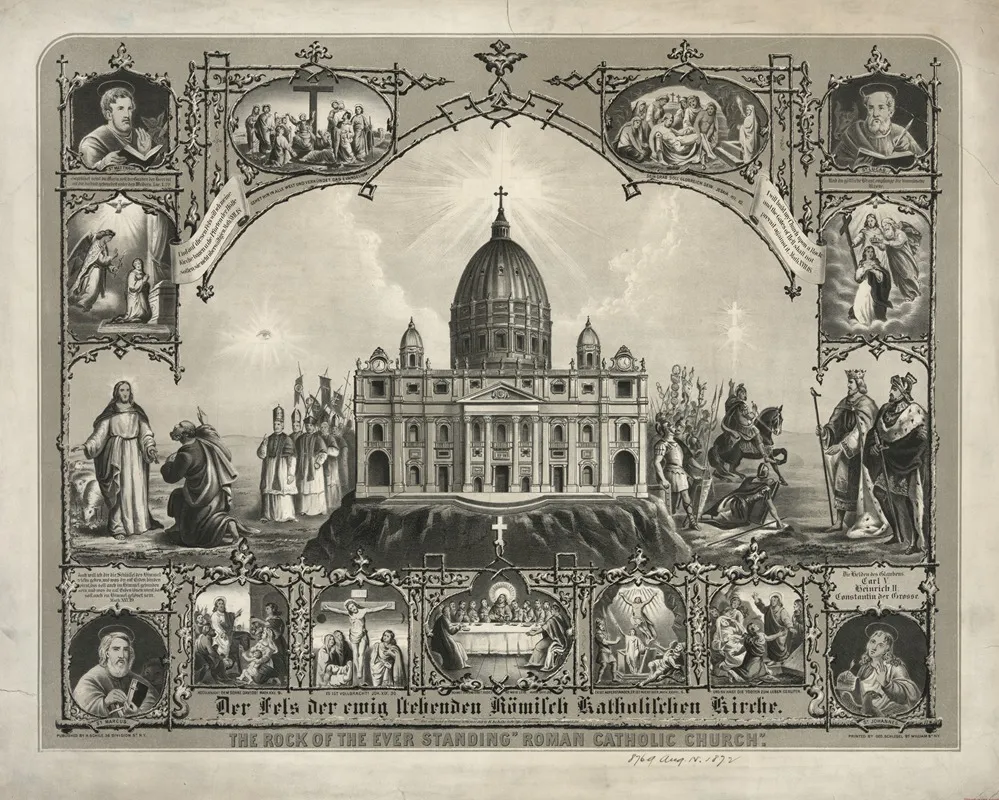 The Rock Of The Ever Standing Roman Catholic Church Wall Art by Henry Jerome Schile - High-Resolution Digital Print