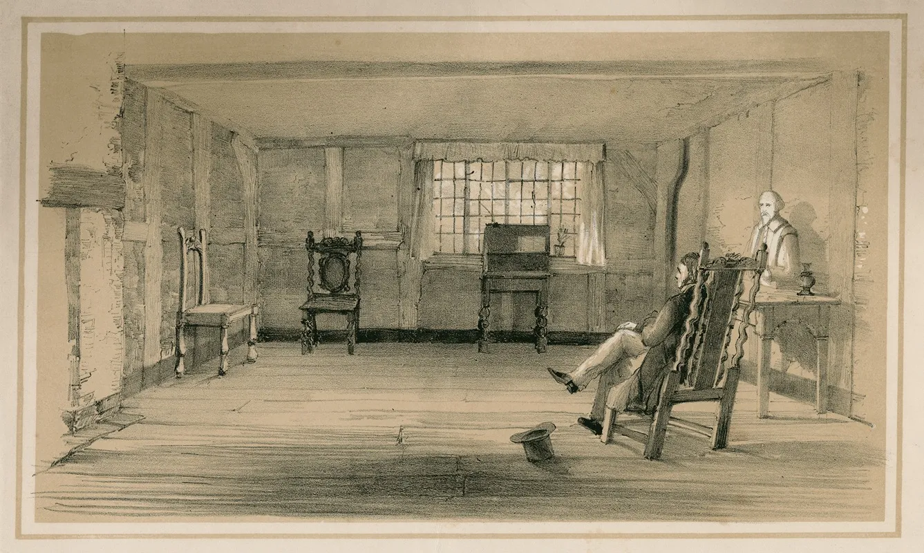 The Room In Which Shakespere Was Born Stratford Upon Avon Wall Art by George Rowe - High-Resolution Digital Print