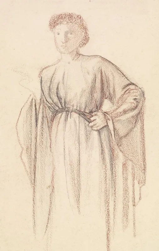The Rose Garden Study Wall Art by Sir Edward Coley Burne-Jones - High-Resolution Digital Print