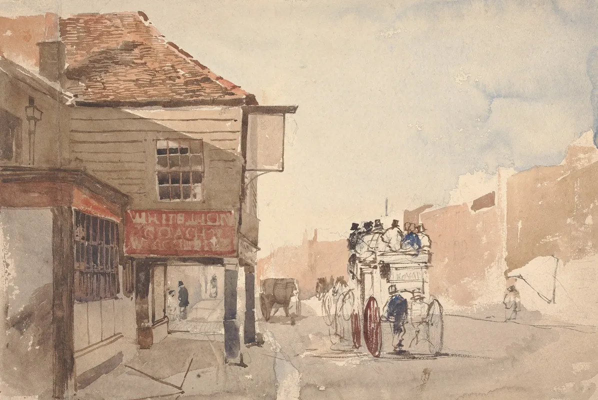 The Royal Coach Outside The White Lion Inn Wall Art by William Evans of Bristol - High-Resolution Digital Print