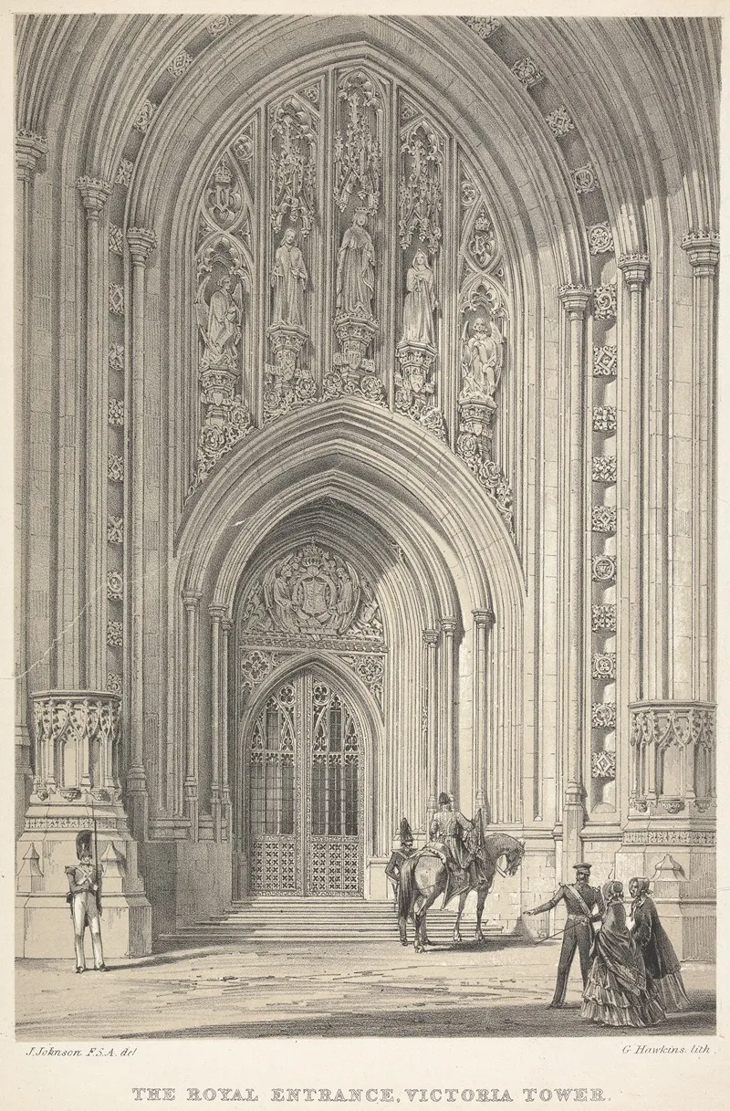 The Royal Entrance Victoria Tower Wall Art by George Hawkins - High-Resolution Digital Print