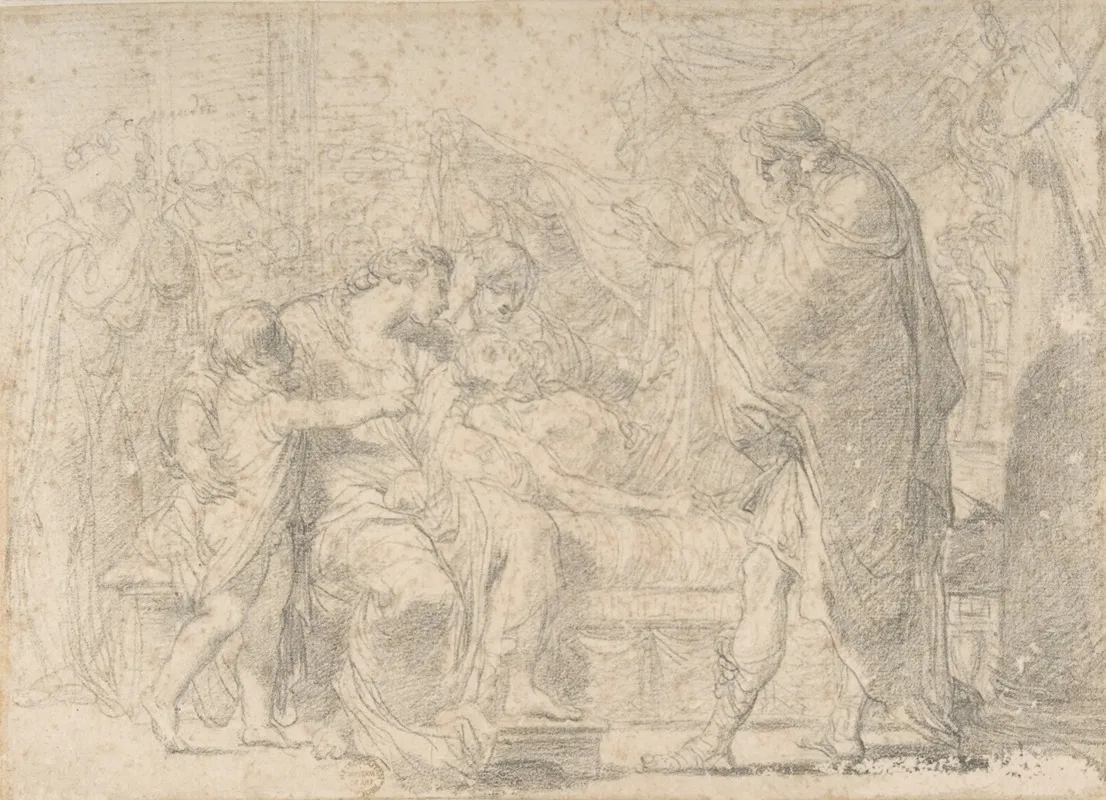 The Royal Family Of Troy Mourning The Death Of Hector Wall Art by Gaetano Gandolfi - High-Resolution Digital Print