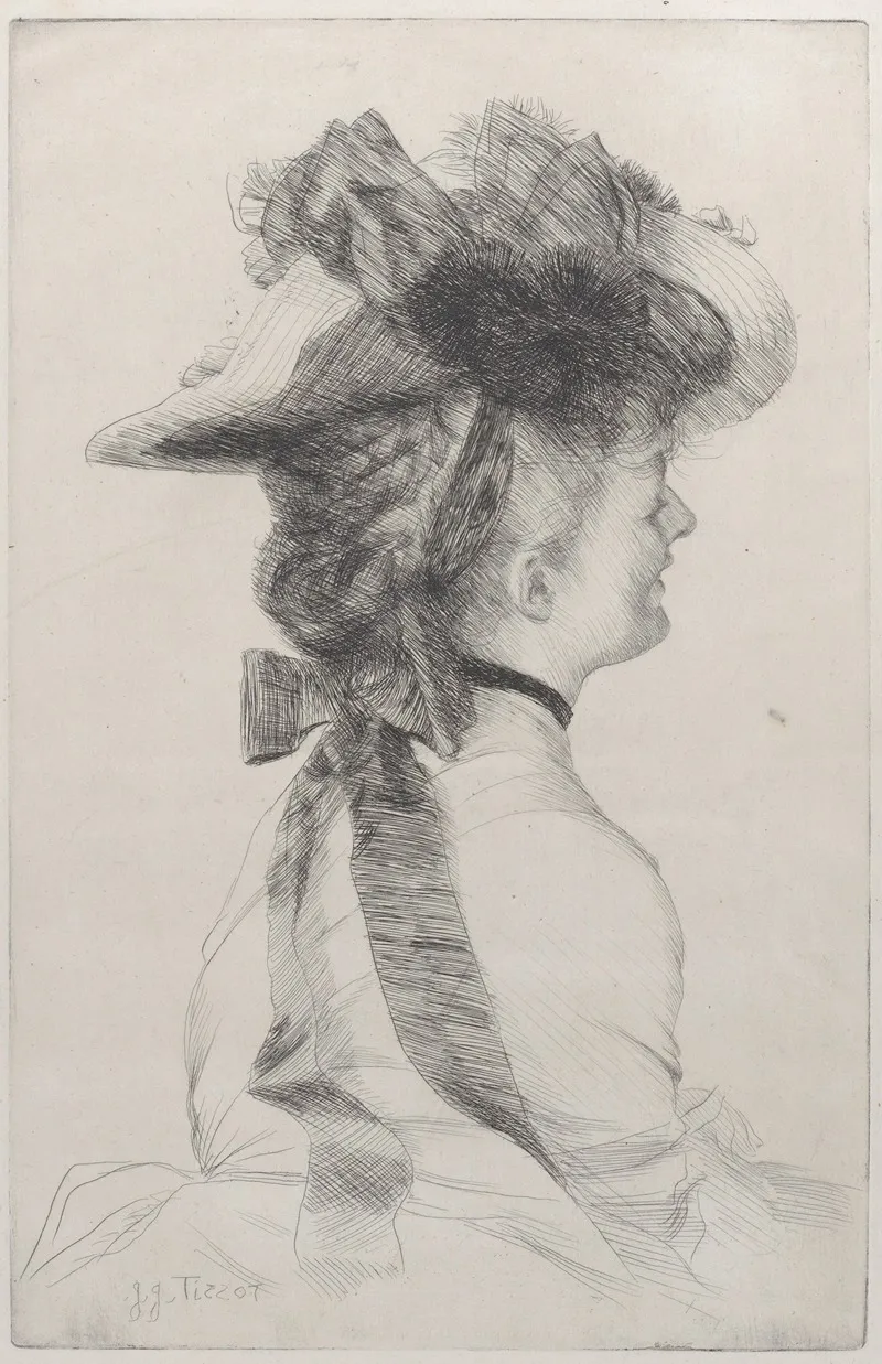 The Rubens Hat Wall Art by James Tissot - High-Resolution Digital Print