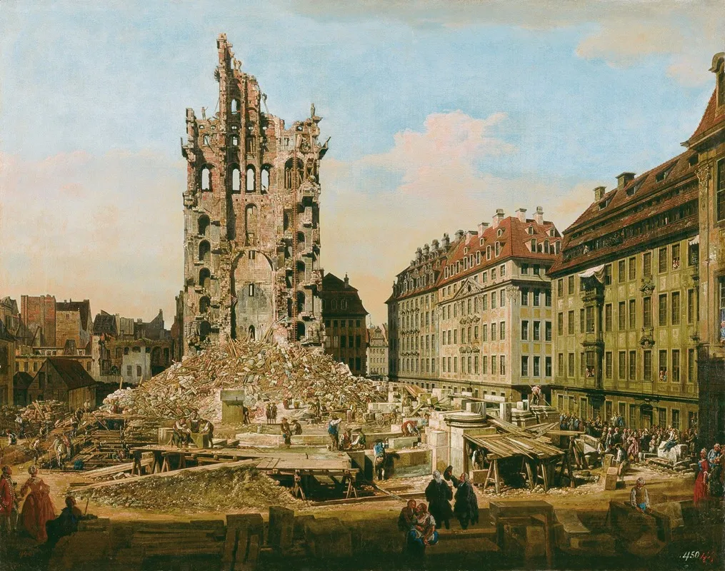 The Ruins Of The Old Kreuzkirche Dresden